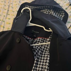 Unworn Black and Houndstooth Rain Jacket
